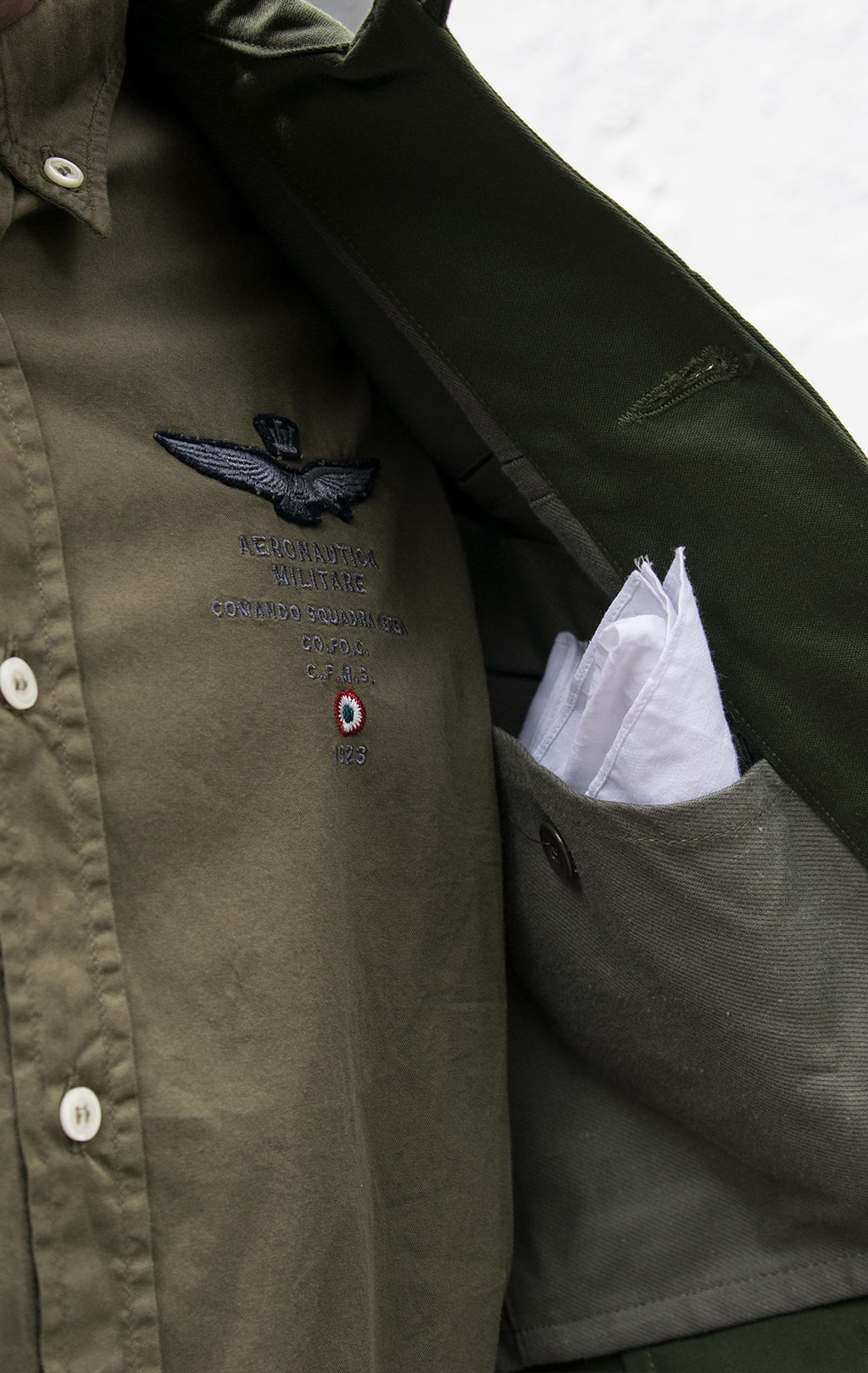 Рубашка AERONAUTICA MILITARE verde olive (CA 1004) 