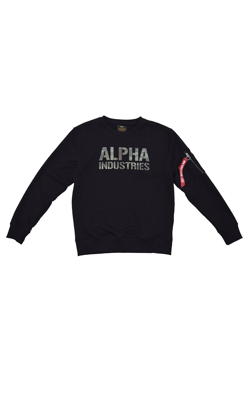 Свитшот ALPHA INDUSTRIES CAMO PRINT black/woodland 