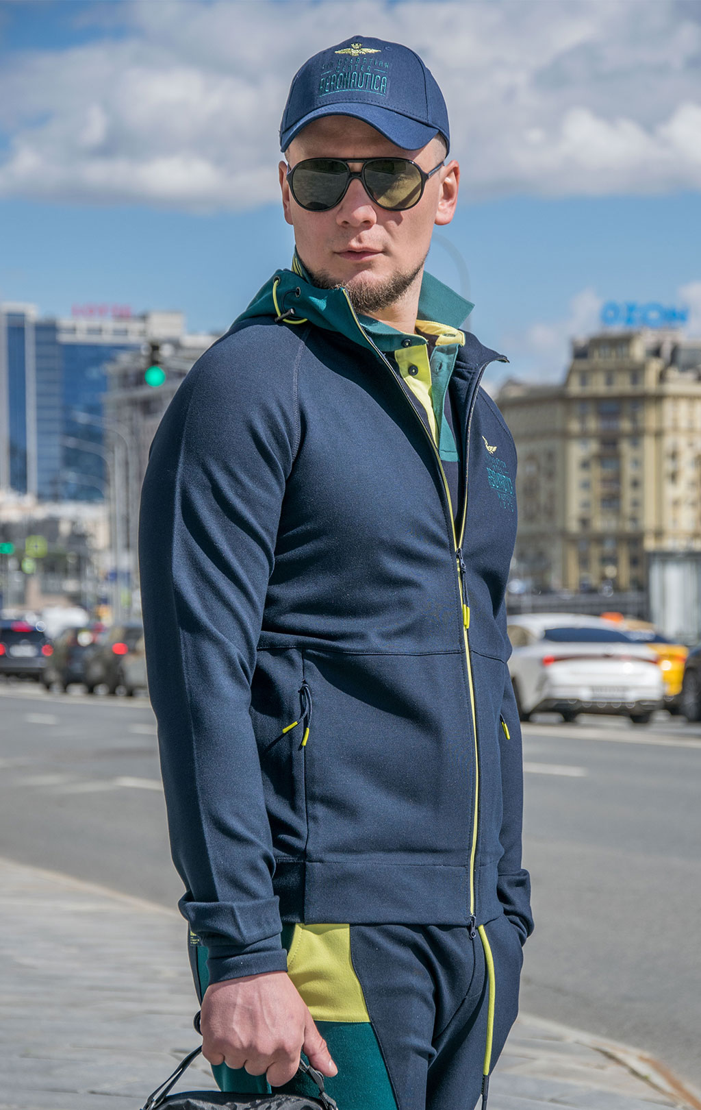 Толстовка с капюшоном AERONAUTICA MILITARE big size SS 22/TR dark navy (FE 1657) 