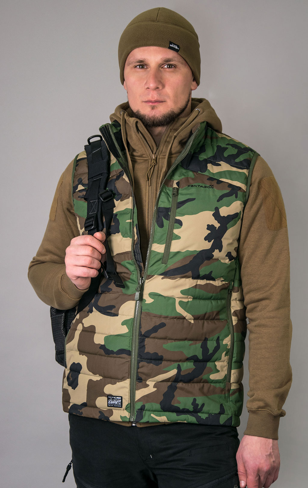 Жилет утеплённый Pentagon ARCADIAN нейлон MJC® SYSTEM camo woodland 04008 