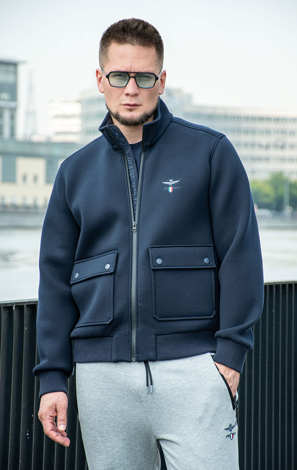 Ветровка AERONAUTICA MILITARE SS 25 m/CN blue navy (AB 2203) 