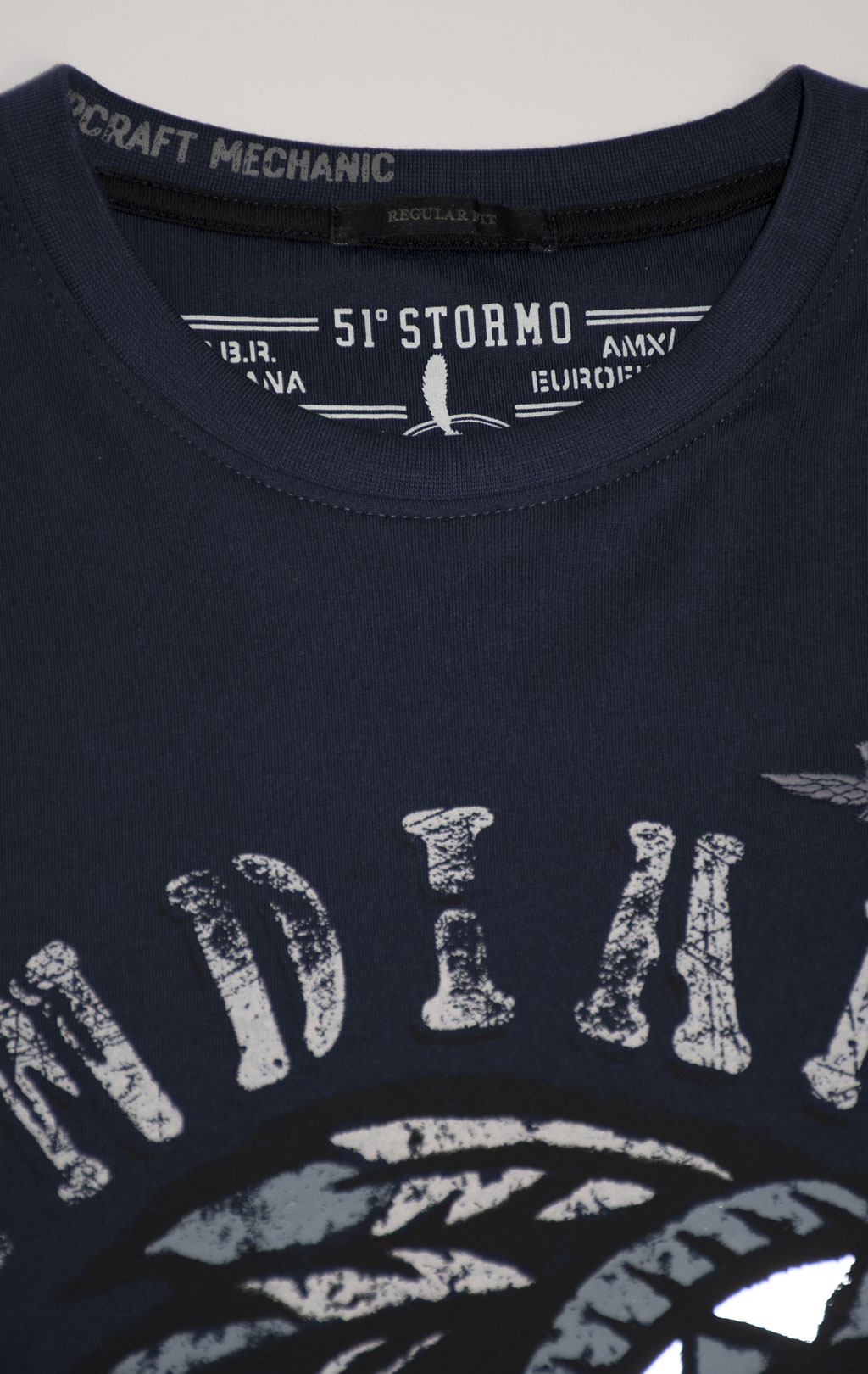 Футболка AERONAUTICA MILITARE INDIAN PRINT SS 24/BD blue navy (TS 2214) 
