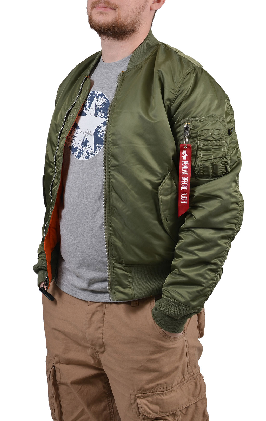 Бомбер ALPHA INDUSTRIES SLIM FIT MA-1 sage green 