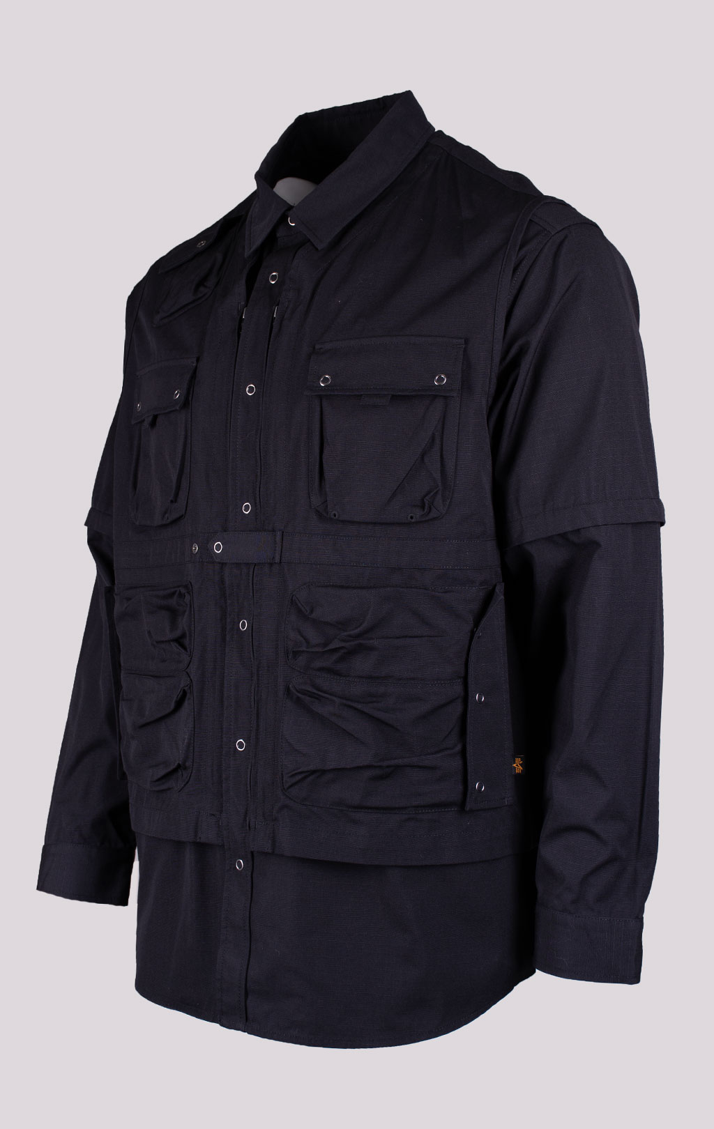 Ветровка трансформер ALPHA INDUSTRIES C-1 MOD SHIRT JACKET SS 24 m black 