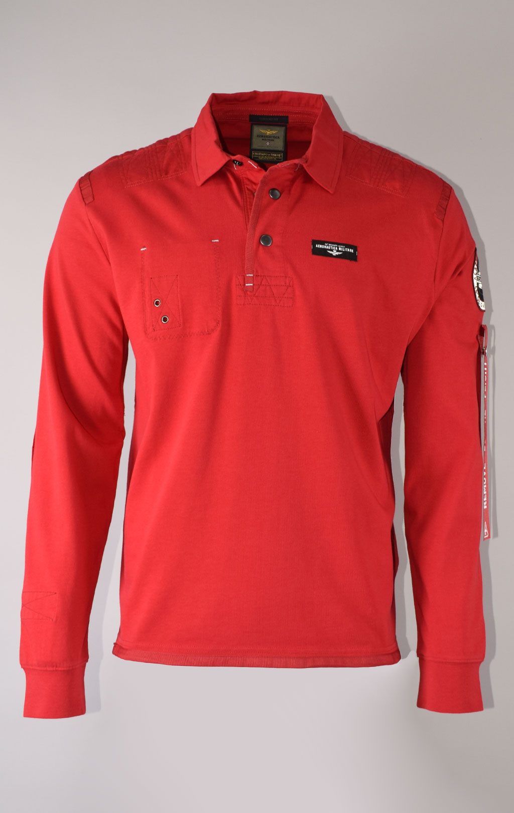 Поло-лонгслив AERONAUTICA MILITARE ANTARCTICA FW 23/24/TR red (PO 1730)