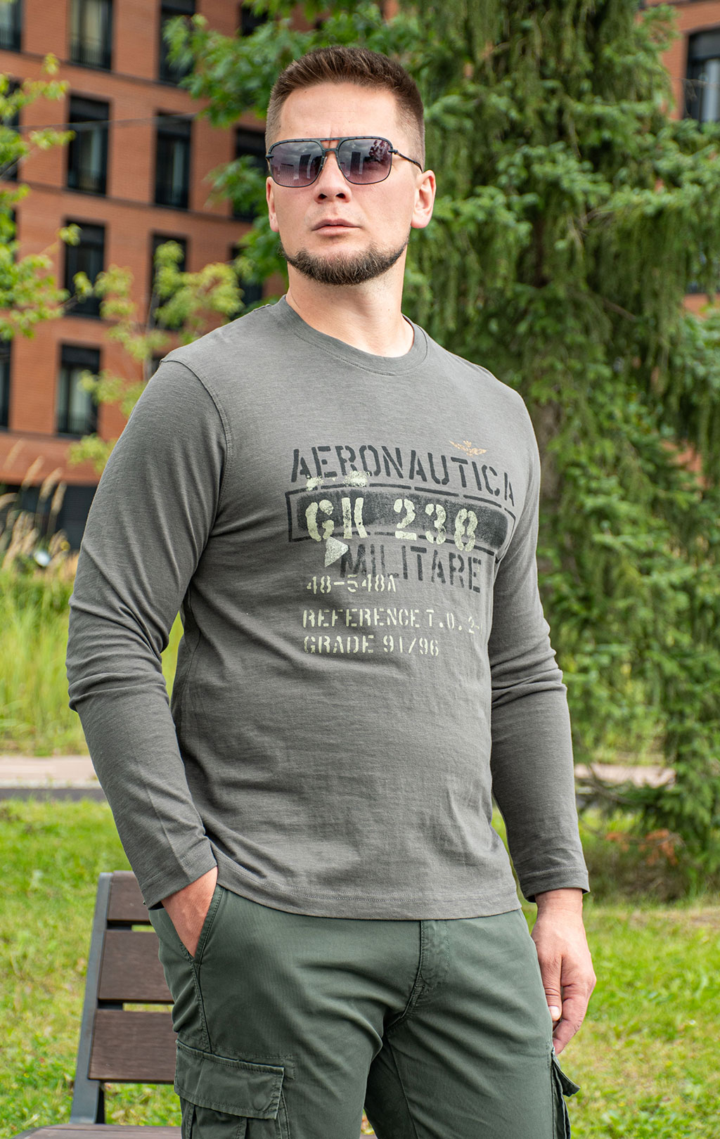 Лонгслив AERONAUTICA MILITARE FW 25/26/BD beluga grey (TS 2486) 