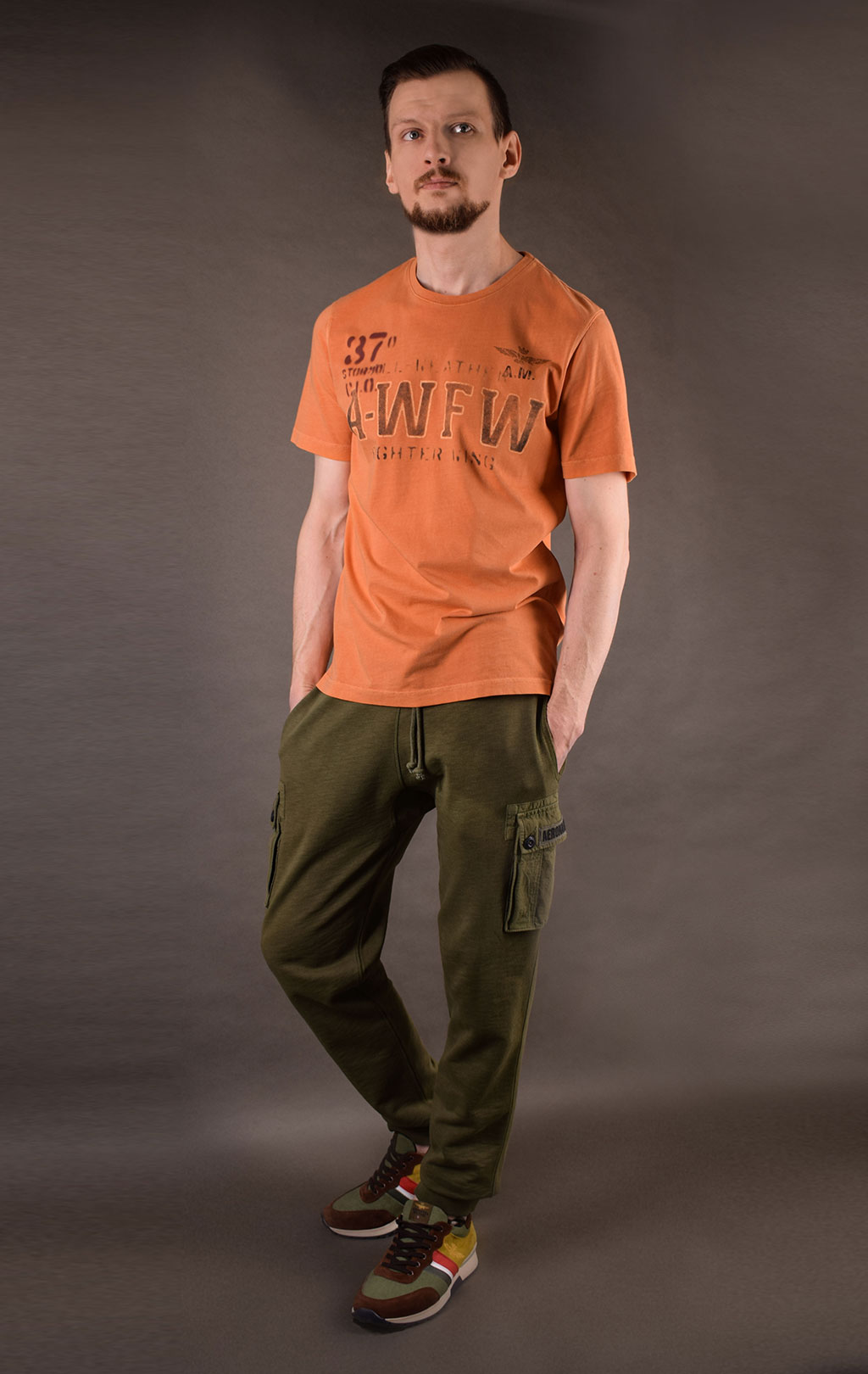 Футболка AERONAUTICA MILITARE SS19 arancio chiaro (TS 1626) 