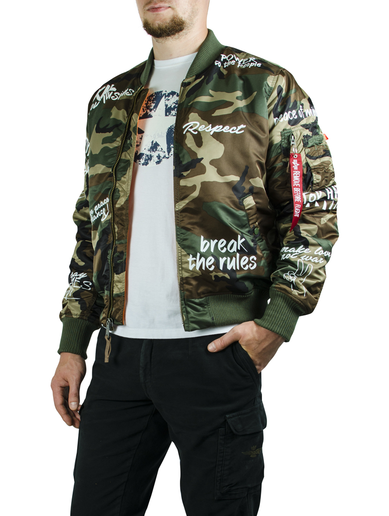 Бомбер ALPHA INDUSTRIES VF FREEDOM MA-1 camo woodland 