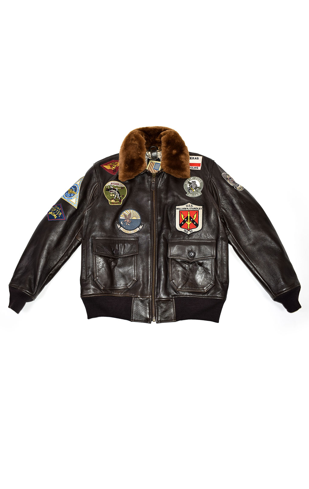 Куртка летная COCKPIT Top Gun Navy big size G-1 кожа brown (Z201036) 