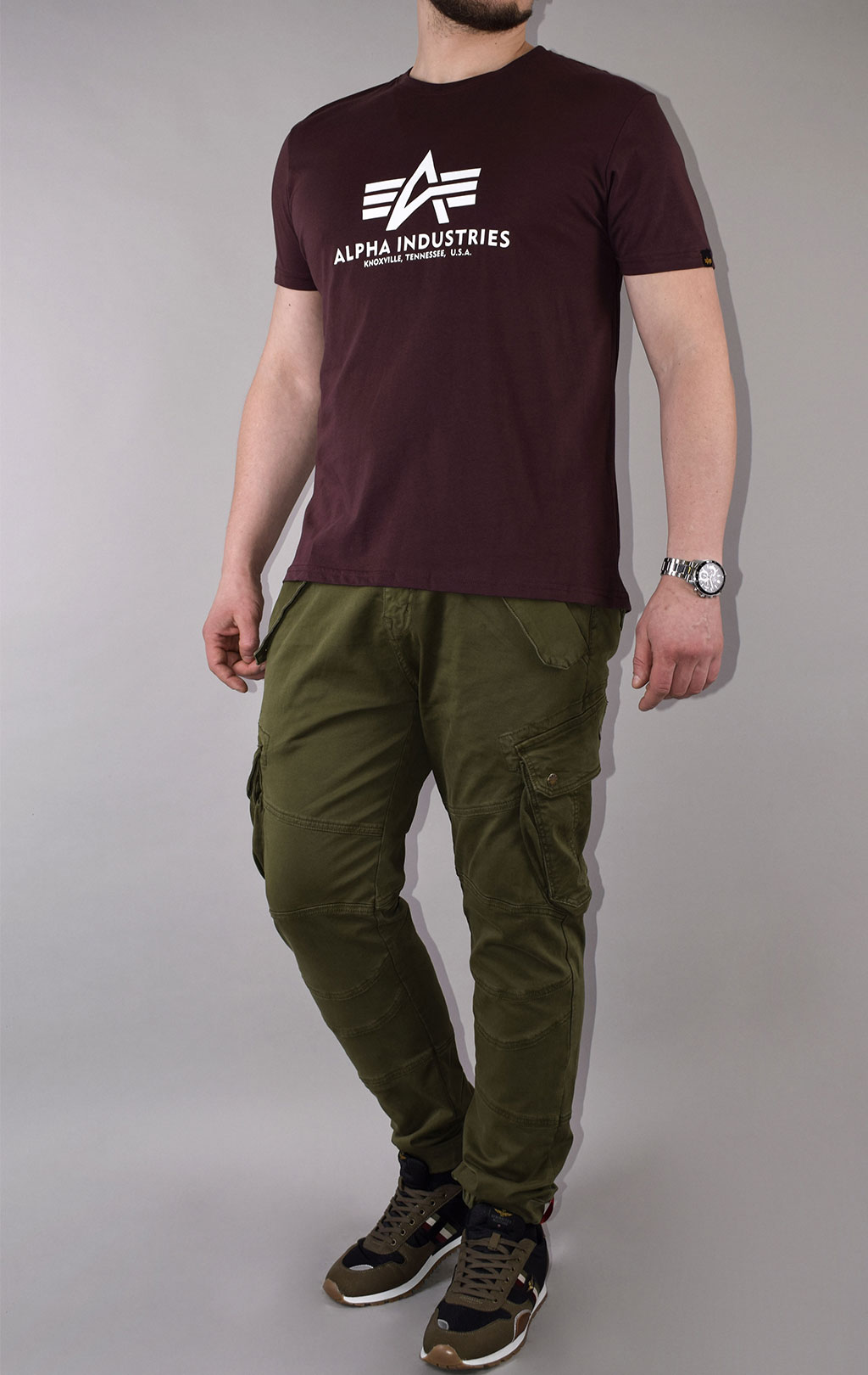 Футболка ALPHA INDUSTRIES BASIC T big size deep maroon 