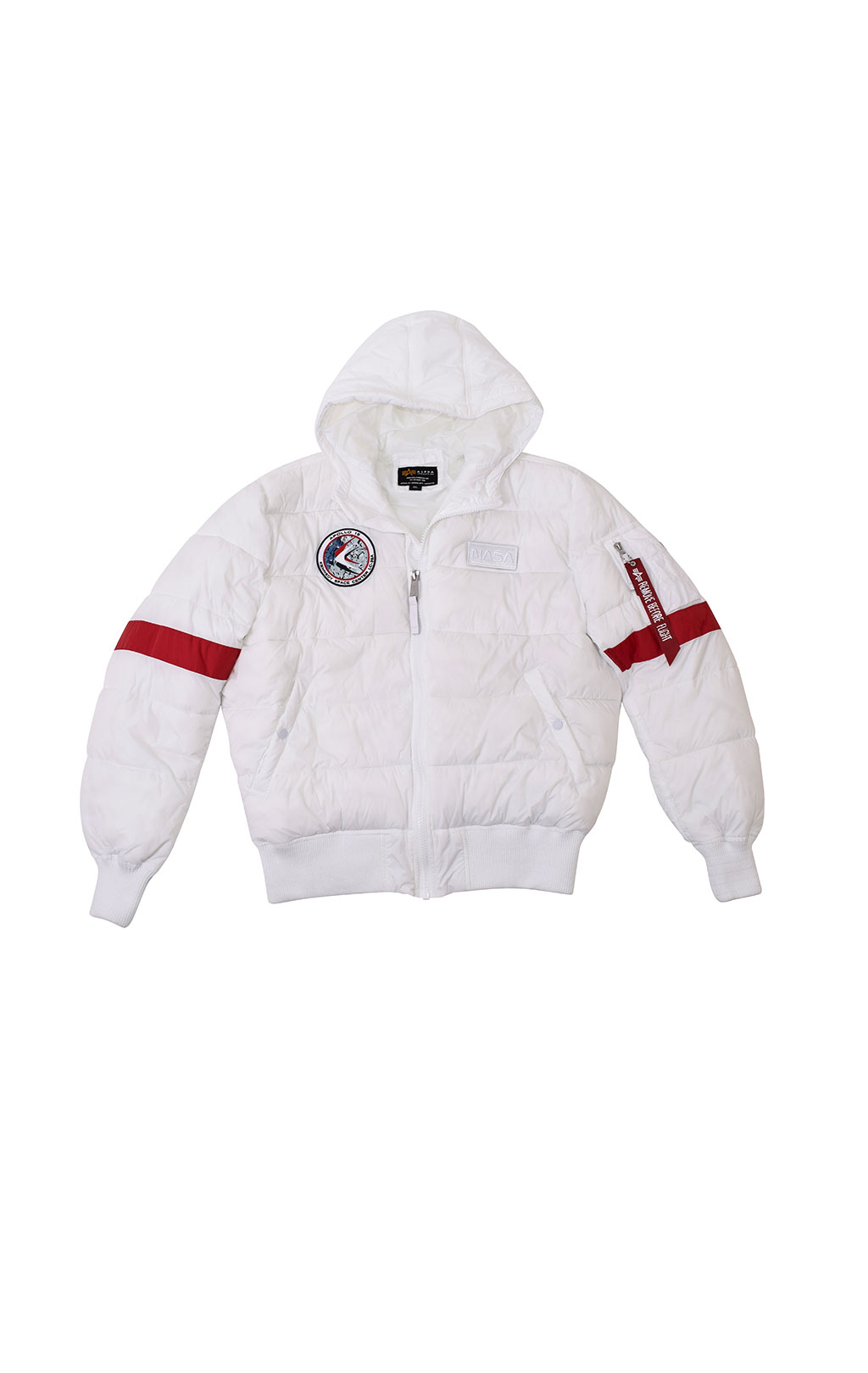 Куртка ALPHA INDUSTRIES HOODED PUFFER FD NASA white 