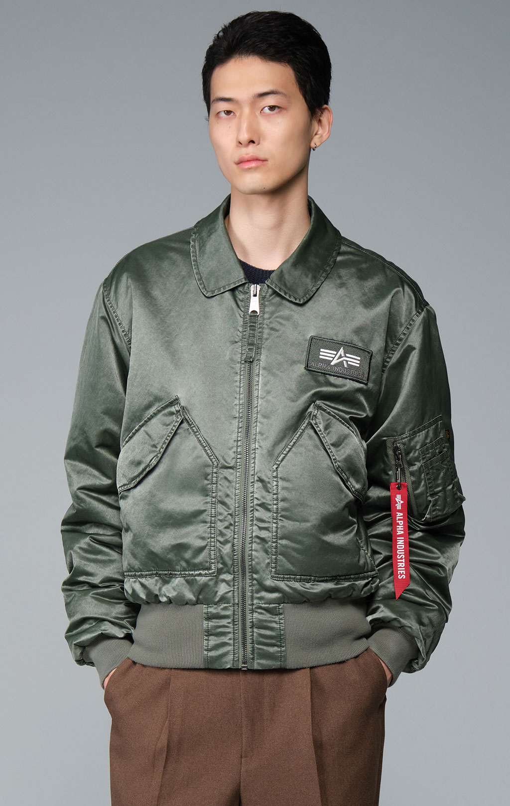 Куртка лётная ALPHA INDUSTRIES CWU 45/P HERITAGE FIT FLIGHT JACKET (BATTLEWASH) FW 26/27 deep forest 