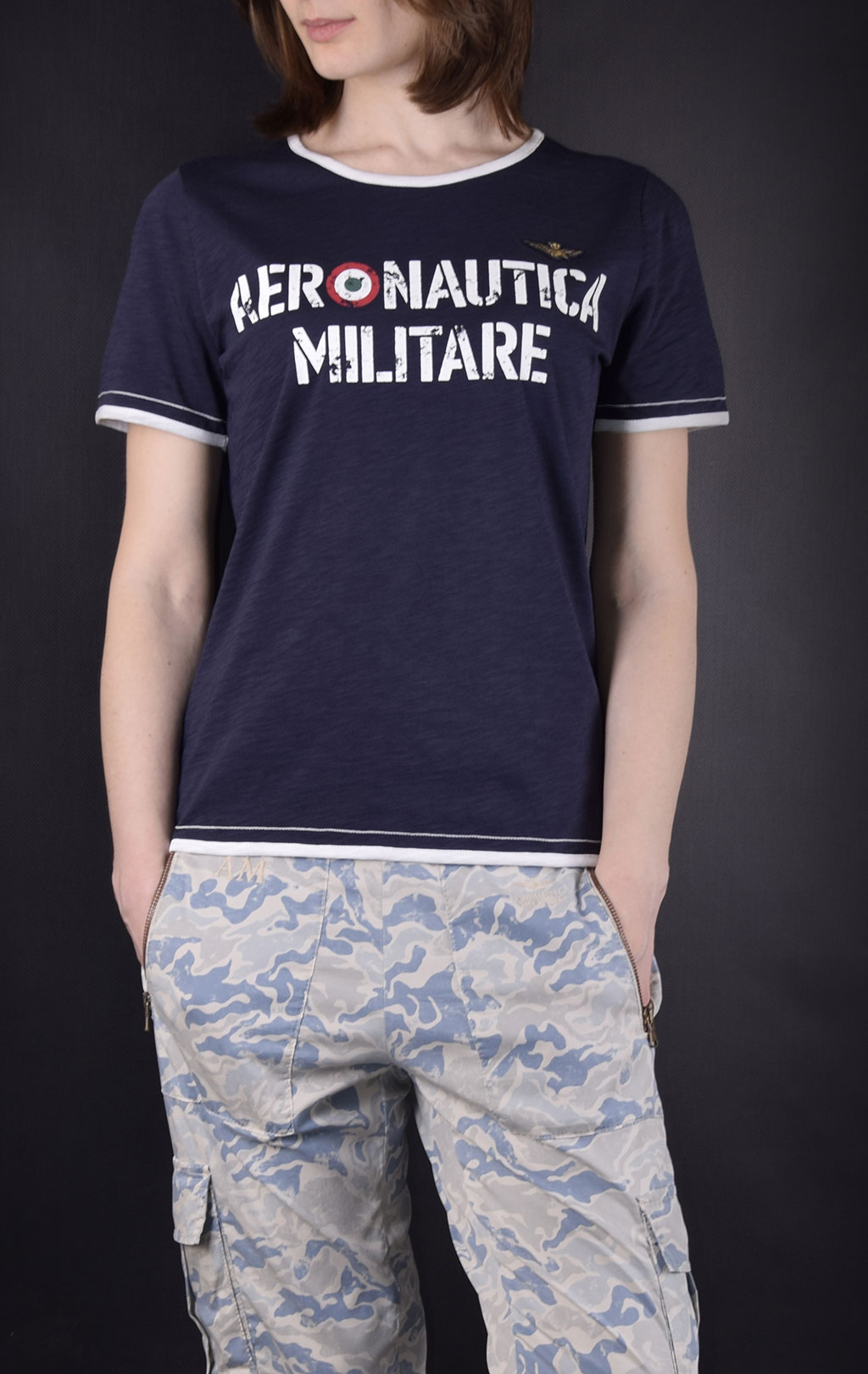 Женская футболка AERONAUTICA MILITARE SS19 blue navy (TS 1599) 