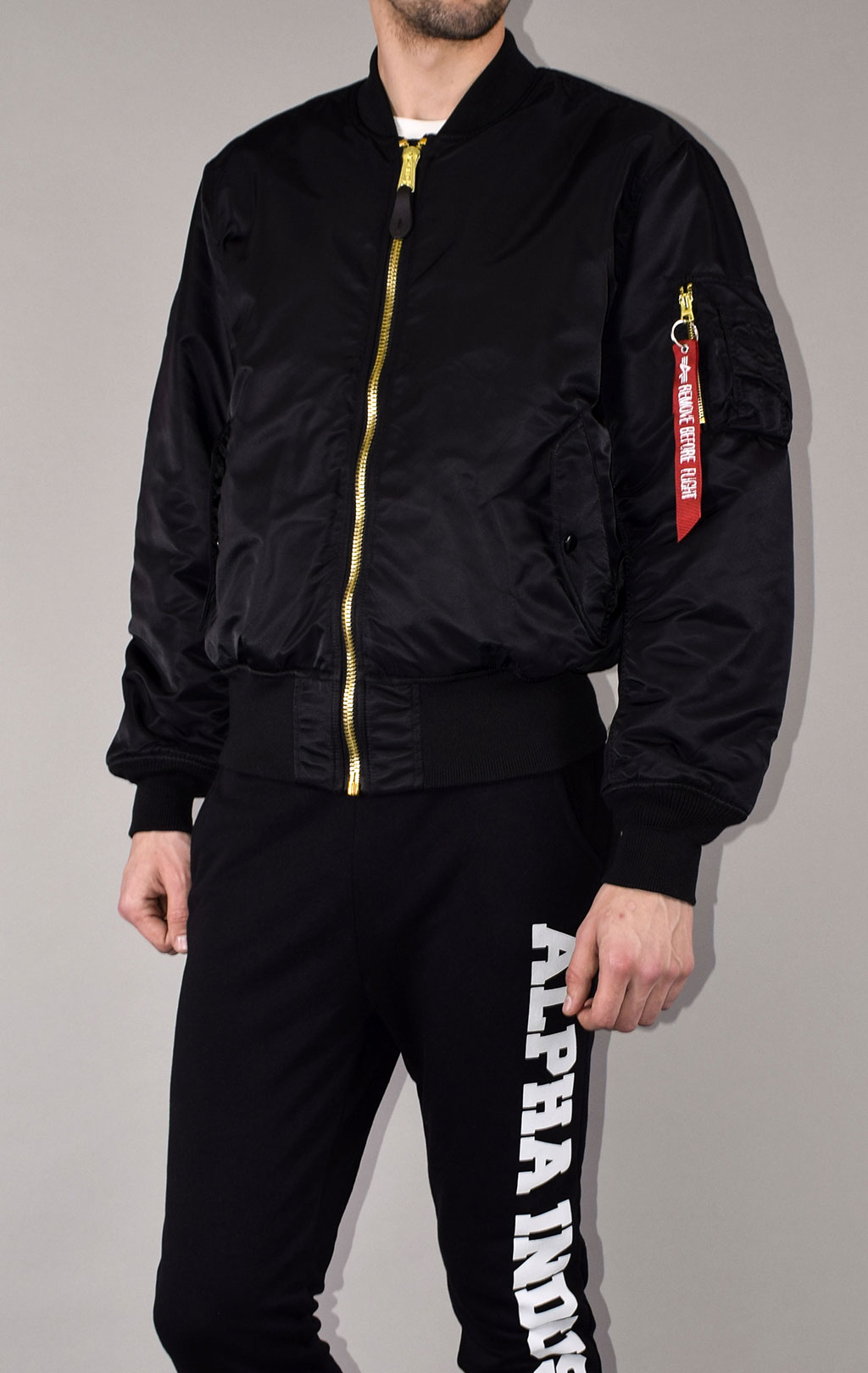 Бомбер ALPHA INDUSTRIES big size MA-1 black 