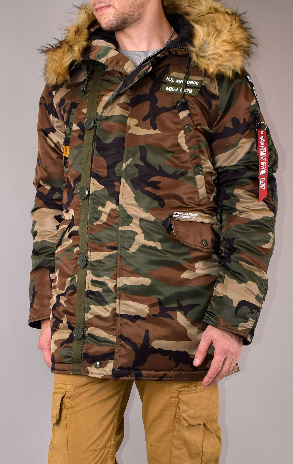 Аляска ALPHA INDUSTRIES AIRBORNE N-3B camo woodland 65 