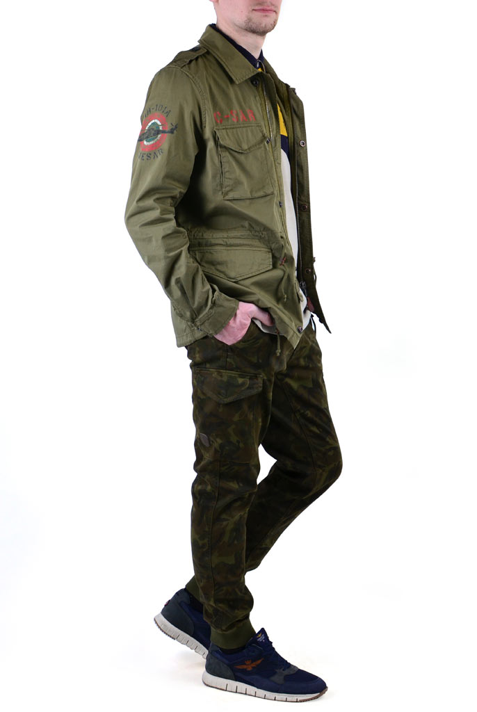 Ветровка AERONAUTICA MILITARE FIELD JACKET M-65 green military (AB 1663) 