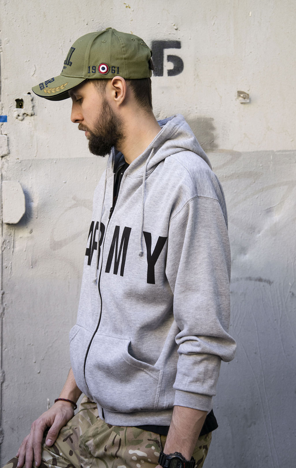Толстовка Fostex ARMY с молнией grey 