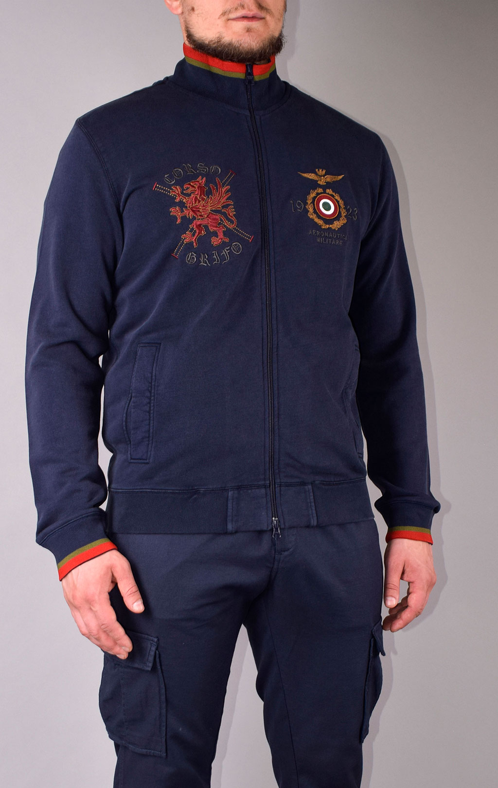 Олимпийка AERONAUTICA MILITARE SS 20/IN blue navy (FE 1488) 