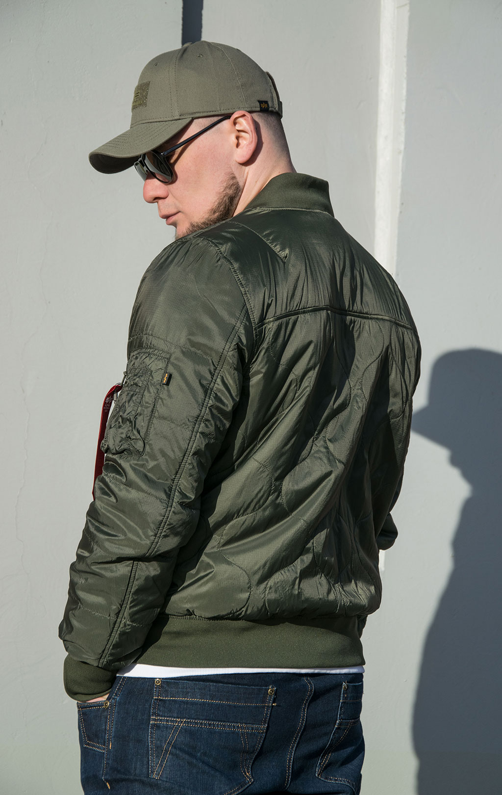 Ветровка-бомбер лётная ALPHA INDUSTRIES QUILTED FLIGHT JACKET L-2B SS 22 m dark green 