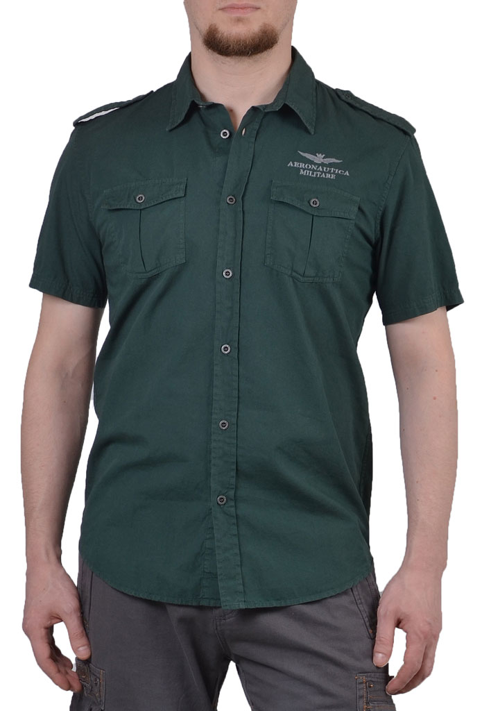Рубашка AERONAUTICA MILITARE короткий рукав green (CA 893) 