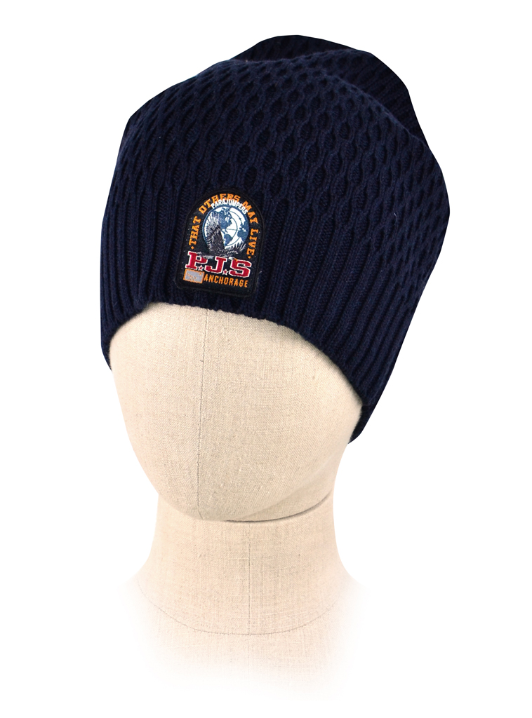 Шапка вязаная PARAJUMPERS LONG HAT navy melange 