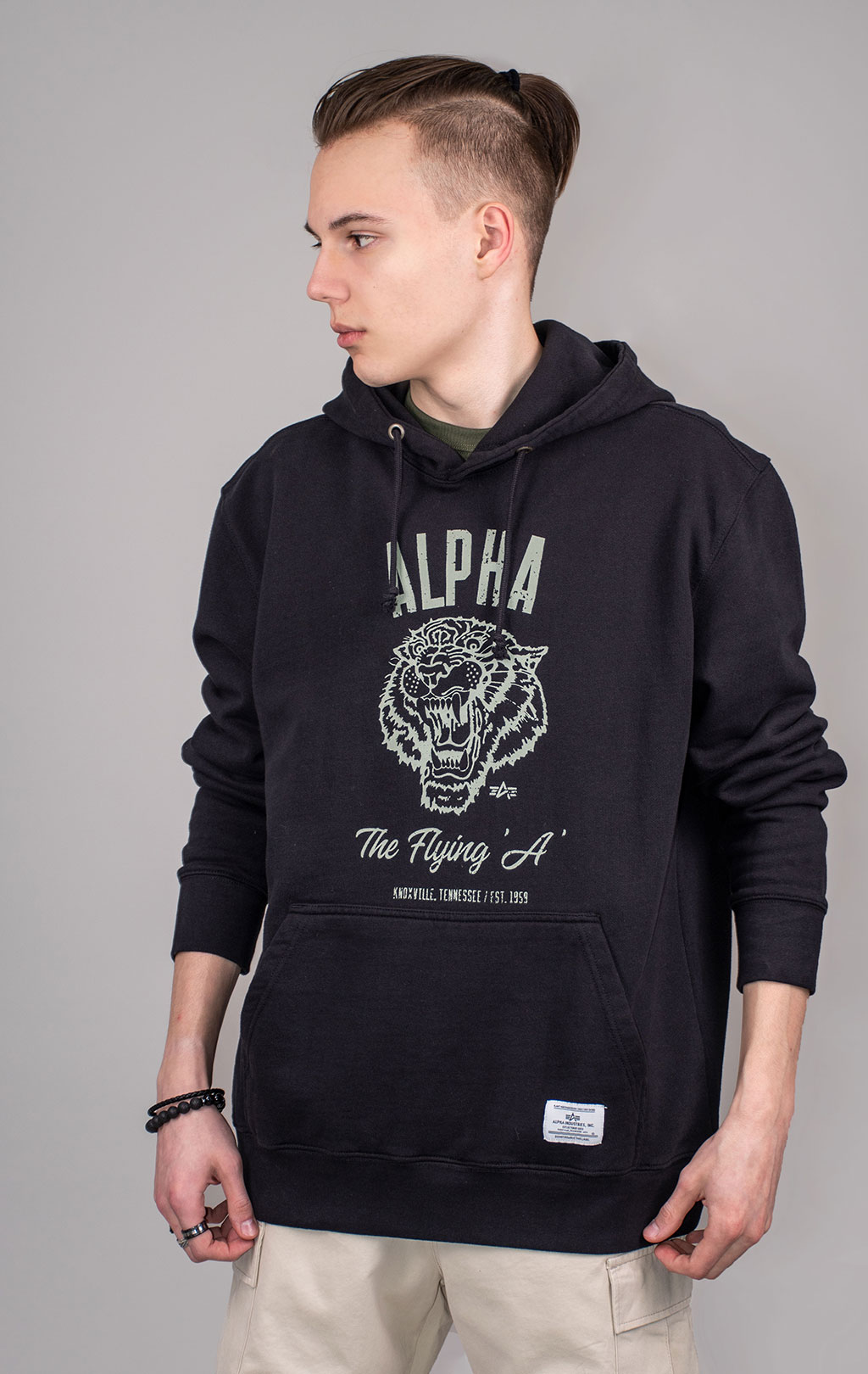 Толстовка ALPHA INDUSTRIES ALPHA TIGER HOODIE SS 24 m black 