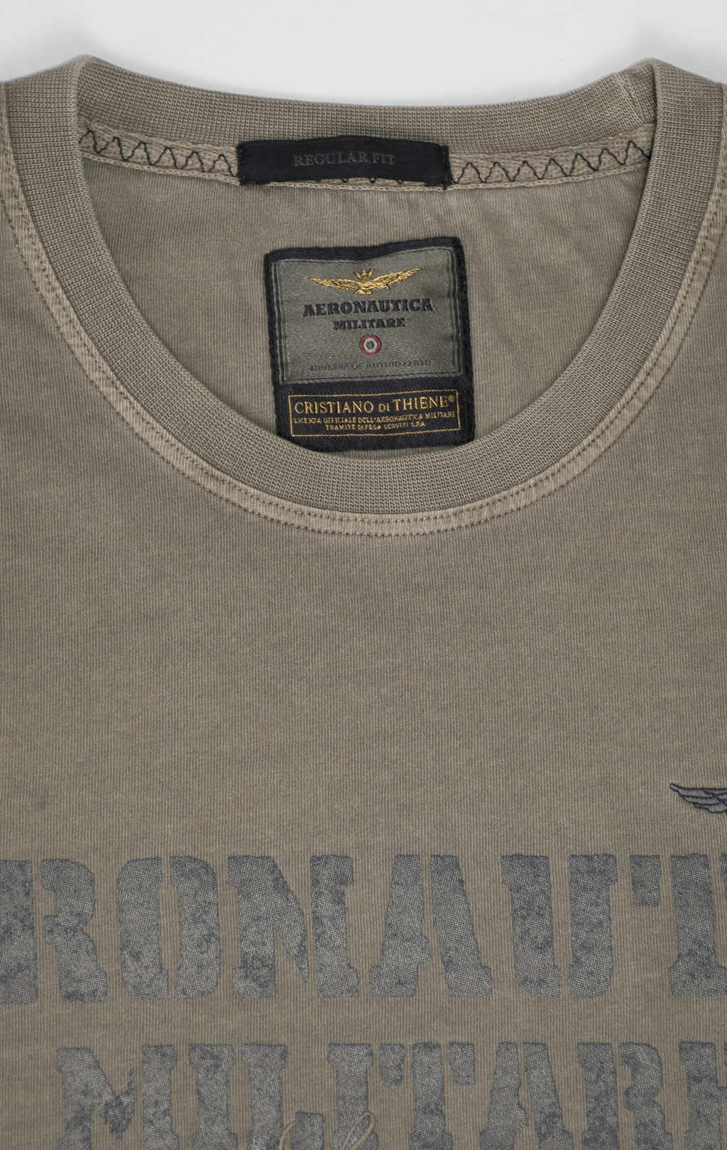 Футболка AERONAUTICA MILITARE big size SS 25 m/TR military olive washed (TS 2407) 