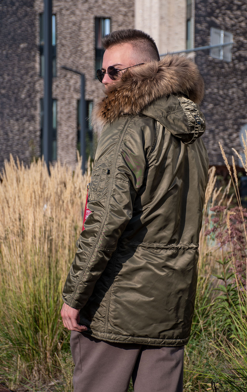 Аляска ALPHA INDUSTRIES SLIM FIT GEN-I N-3B натур. мех vintage olive/orange 