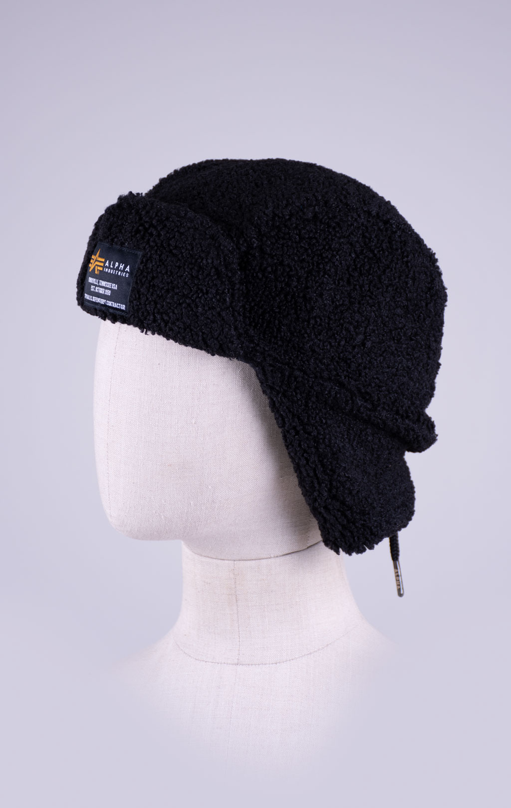 Шапка с ушами ALPHA INDUSTRIES ALPHA TEDDY HAT black 