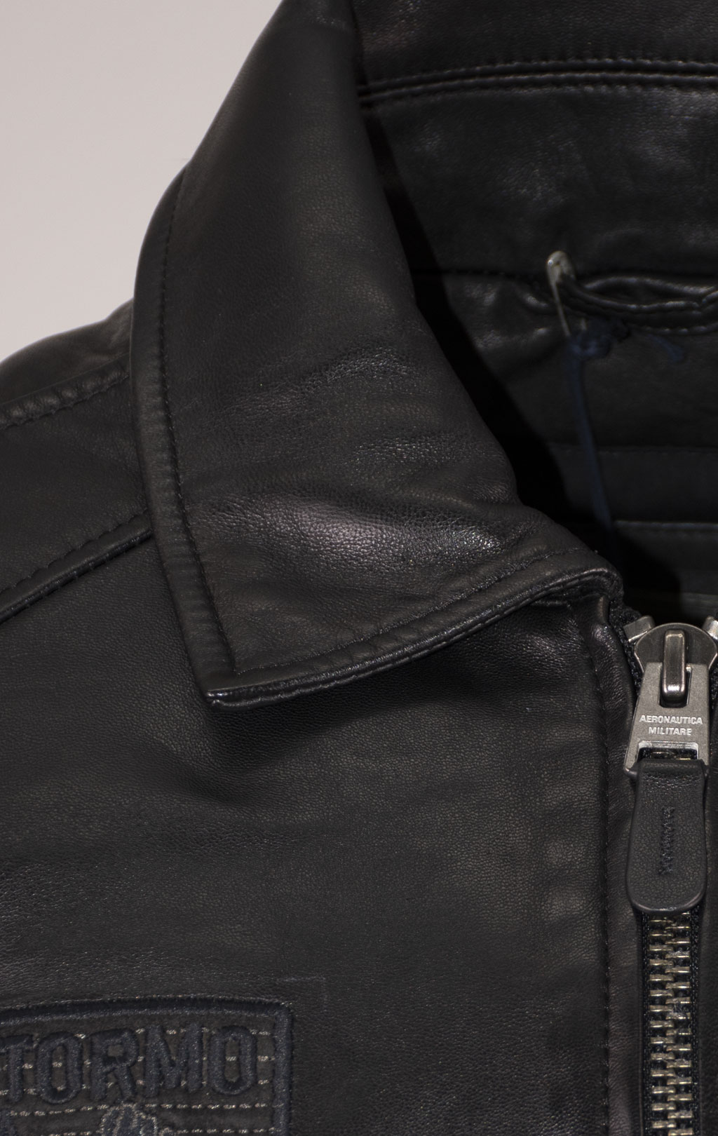 Куртка-пилот AERONAUTICA MILITARE big size кожа FW 24/25/IN nero (PN 950) 
