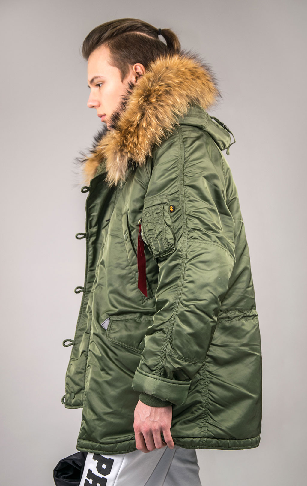 Аляска ALPHA INDUSTRIES CLASSIC N-3B натур. мех sage green 