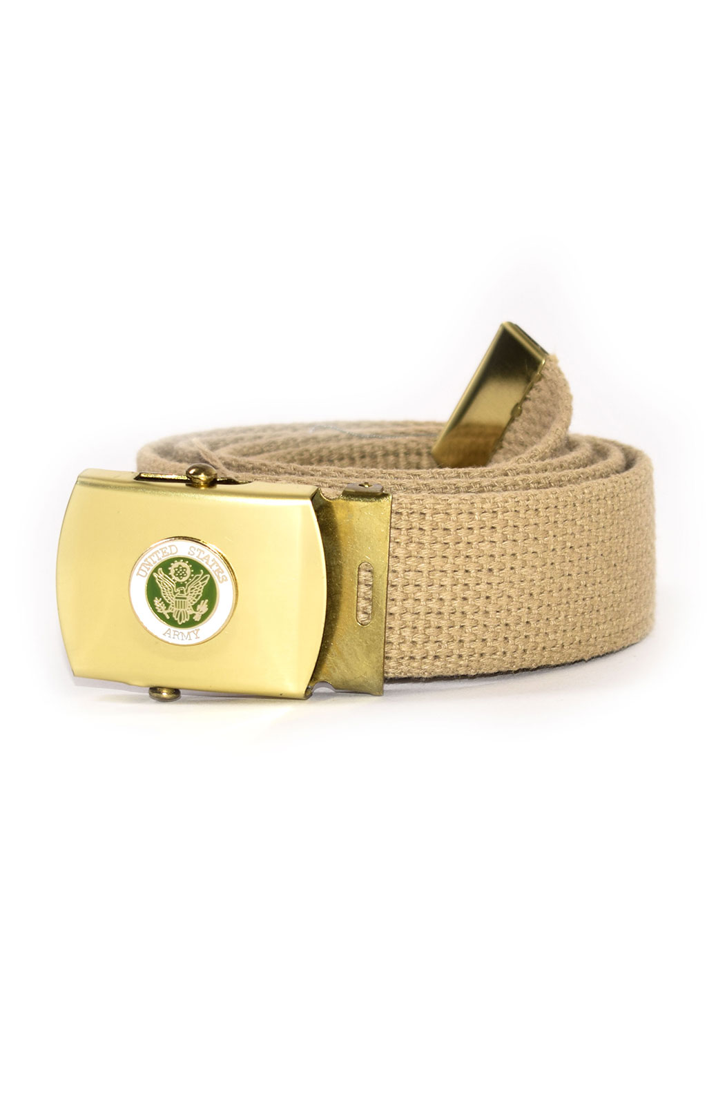 Ремень брючный US ARMY gold buckle khaki (14767-MB) 