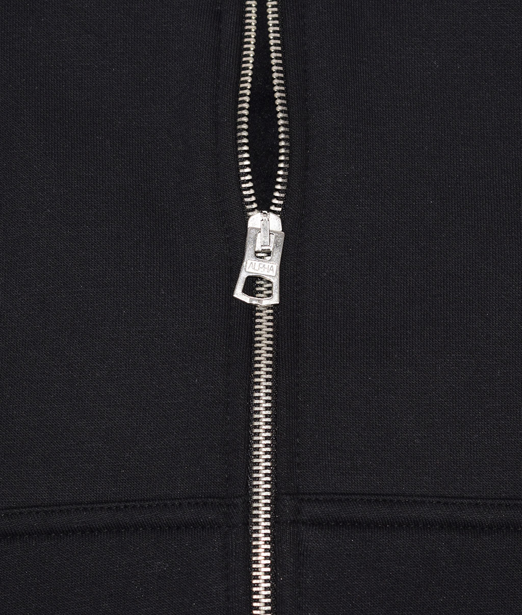 Толстовка ALPHA INDUSTRIES NASA RS ZIP HOODY black 