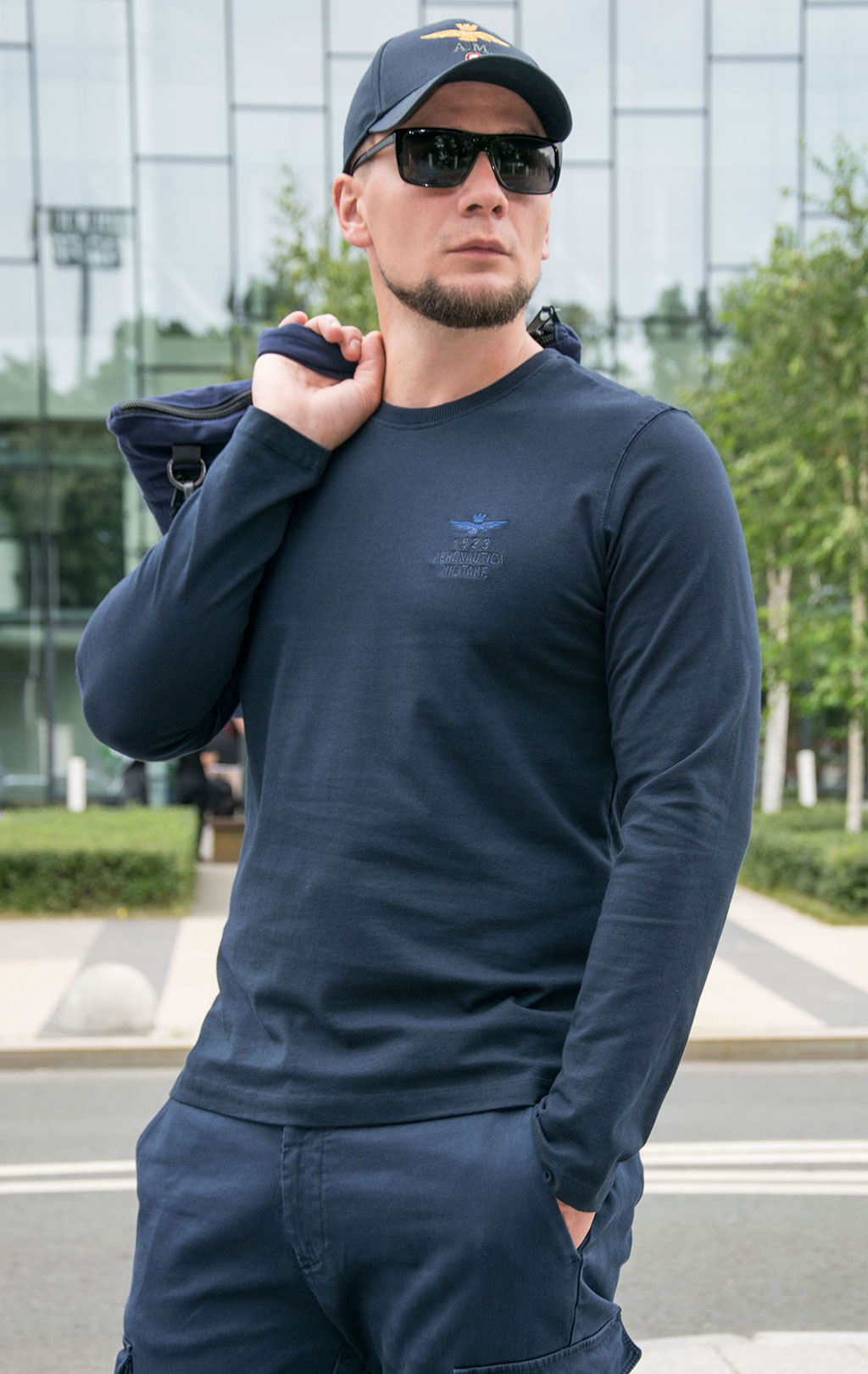 Лонгслив AERONAUTICA MILITARE FW 23/24/TR dark blue (TS 2185)