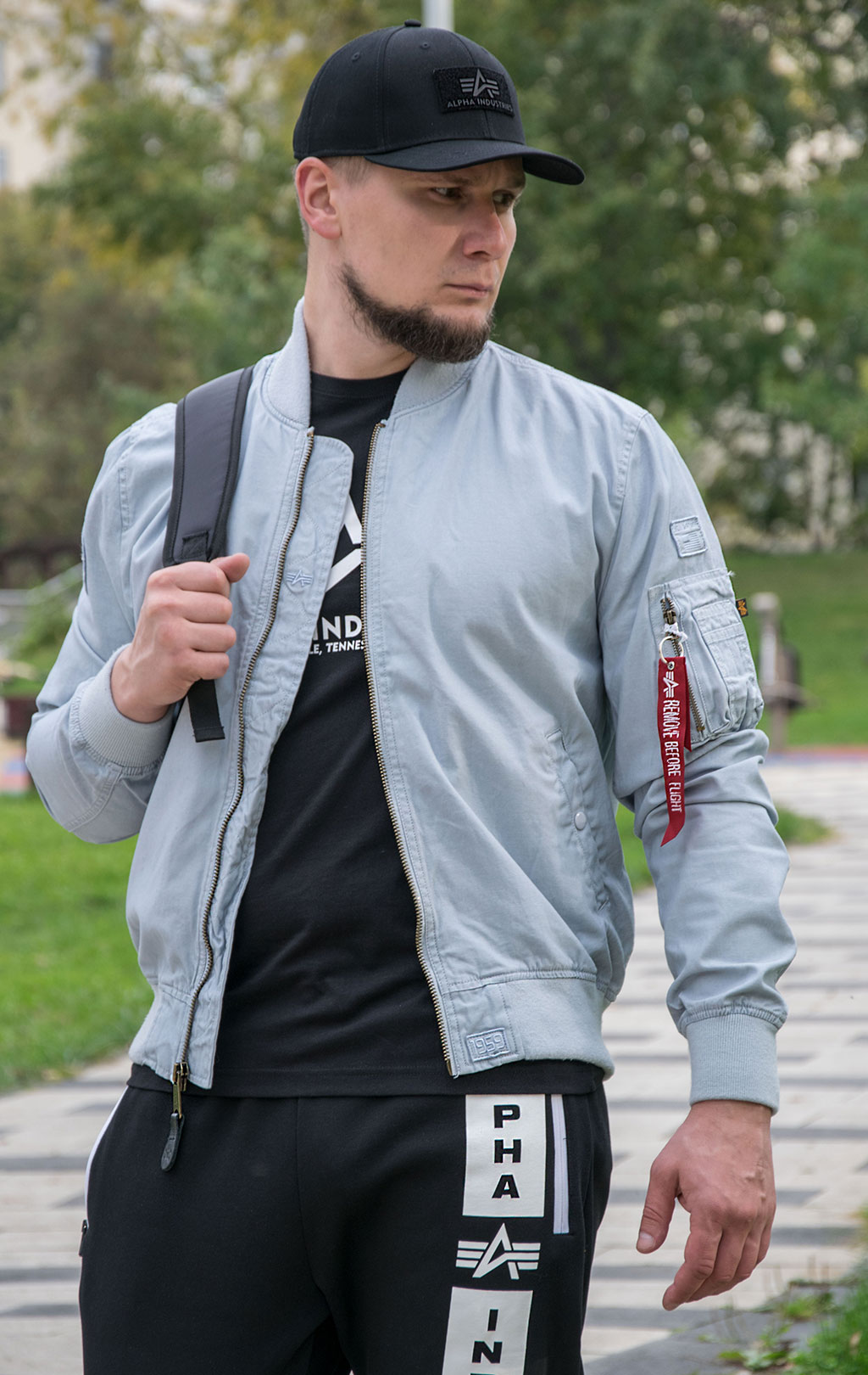 Ветровка-бомбер ALPHA INDUSTRIES GROUND CREW MA-1 plein air 