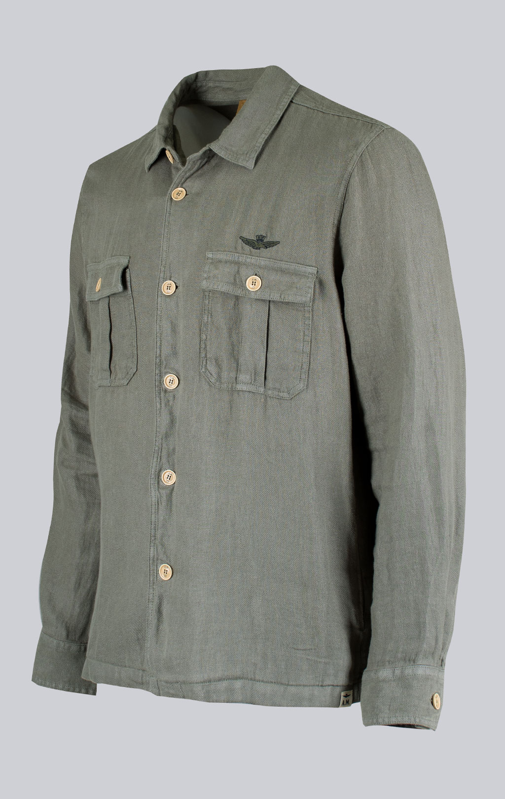 Рубашка AERONAUTICA MILITARE big size SS 26/IN lichen green (AC 0040) 