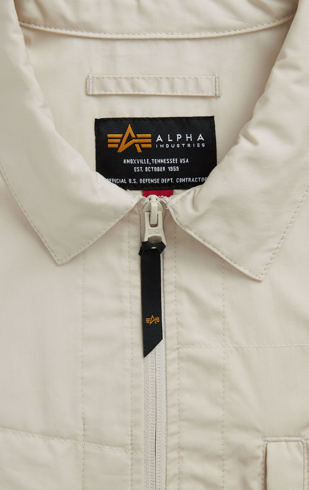 Ветровка-рубашка ALPHA INDUSTRIES SHORT SLEEVE MULTI POCKET ZIPPERED SHIRT JACKET SS 24 m limestone 