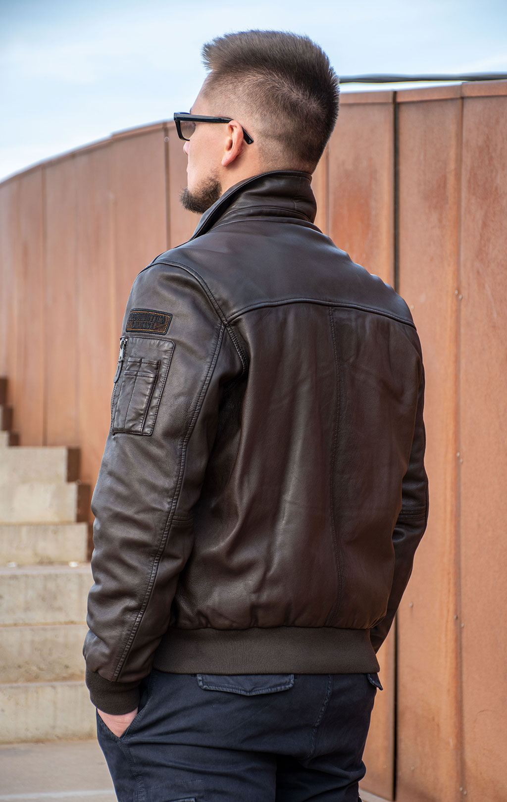 Куртка-пилот AERONAUTICA MILITARE big size кожа FW 24/25/IN marrone (PN 950) 
