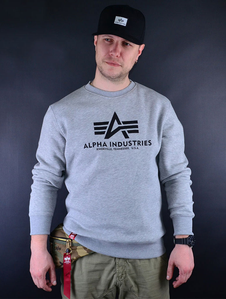 Свитшот ALPHA INDUSTRIES BASIC SWEATER grey heather 