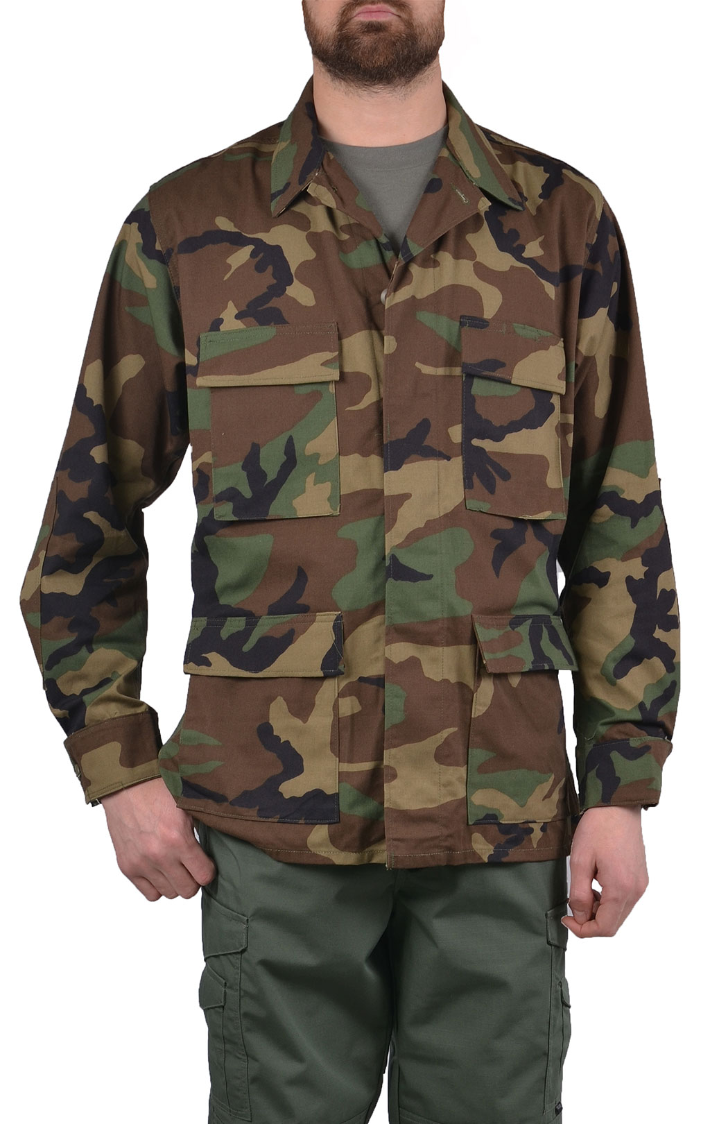 Китель полевой BDU хлопок/нейлон camo woodland США