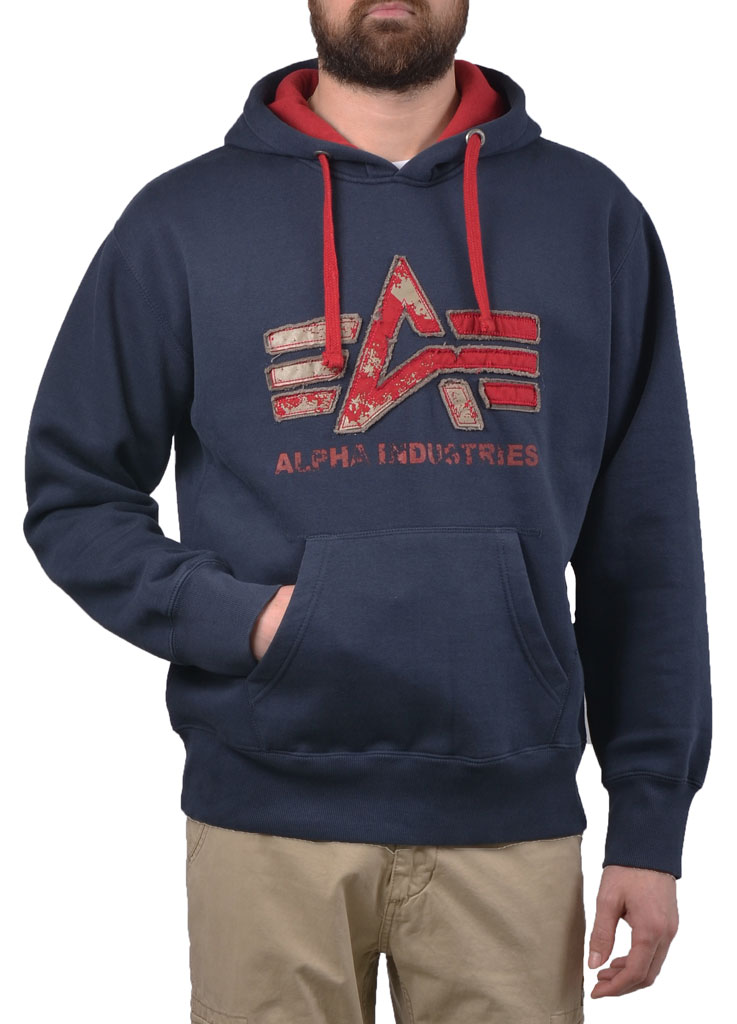 Толстовка ALPHA INDUSTRIES BIG A VINTAGE HOODY navy 