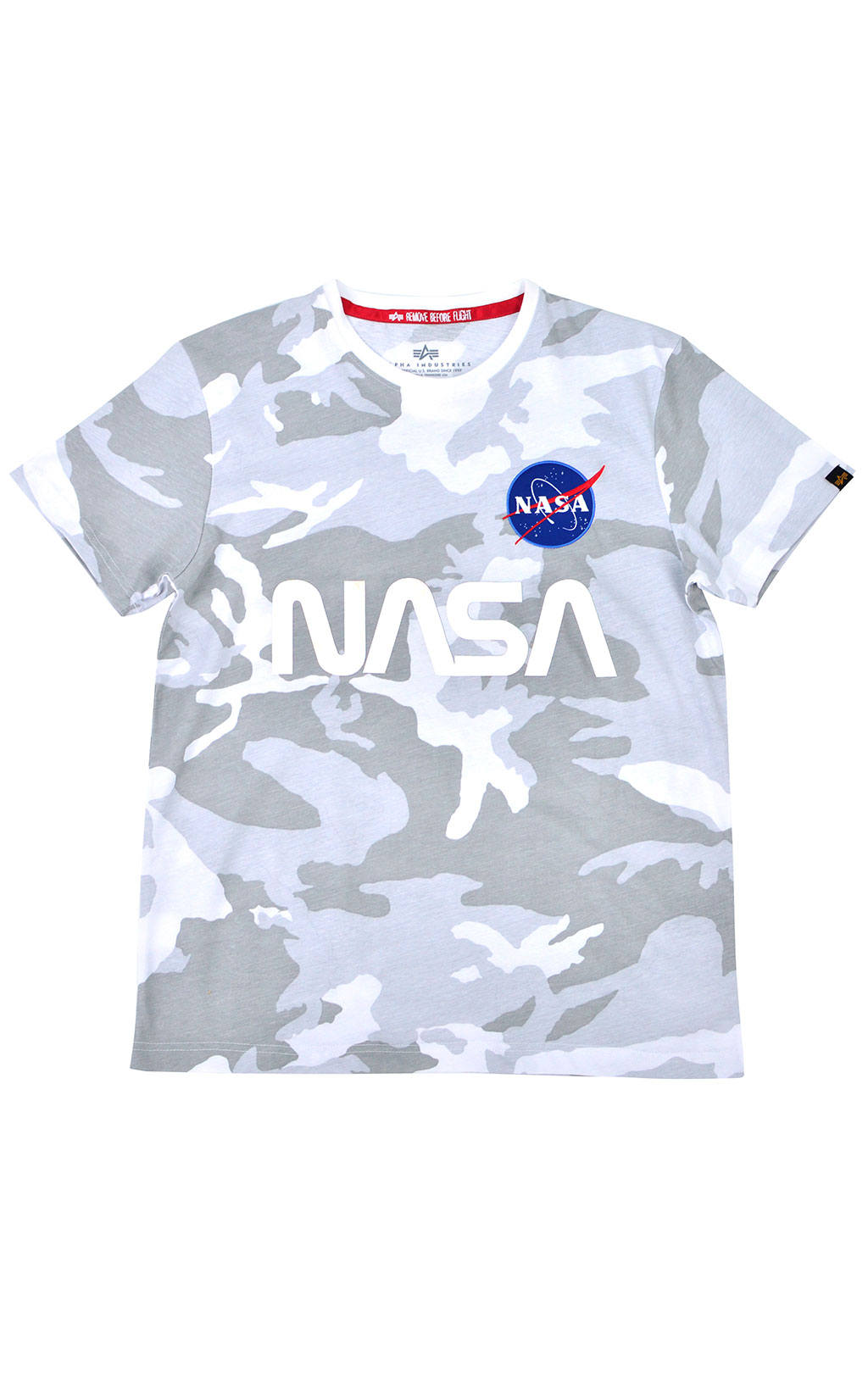 Футболка ALPHA INDUSTRIES NASA Reflective white camo 