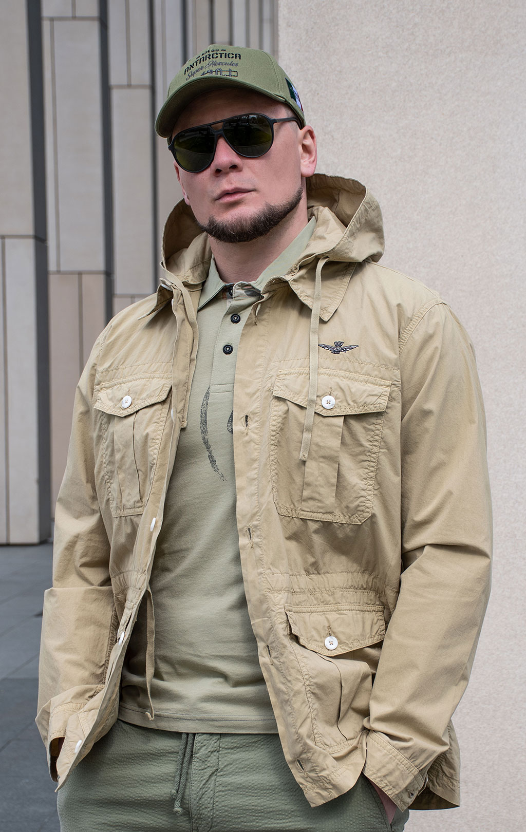 Ветровка AERONAUTICA MILITARE SS 24 m/AL sand washed (AC 020) 
