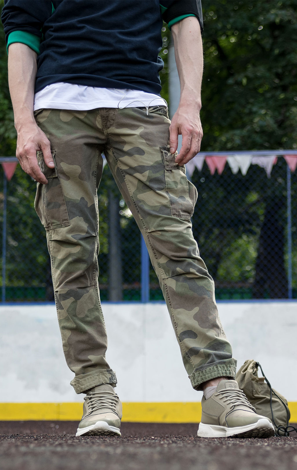 Брюки-карго AERONAUTICA MILITARE SS19 camouflage verde (PA 1330) 