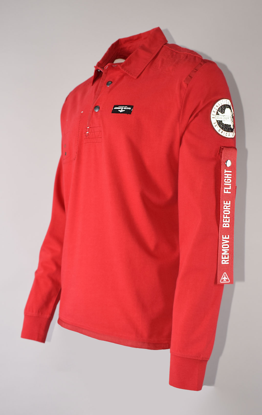 Поло-лонгслив AERONAUTICA MILITARE ANTARCTICA FW 23/24/TR red (PO 1730)