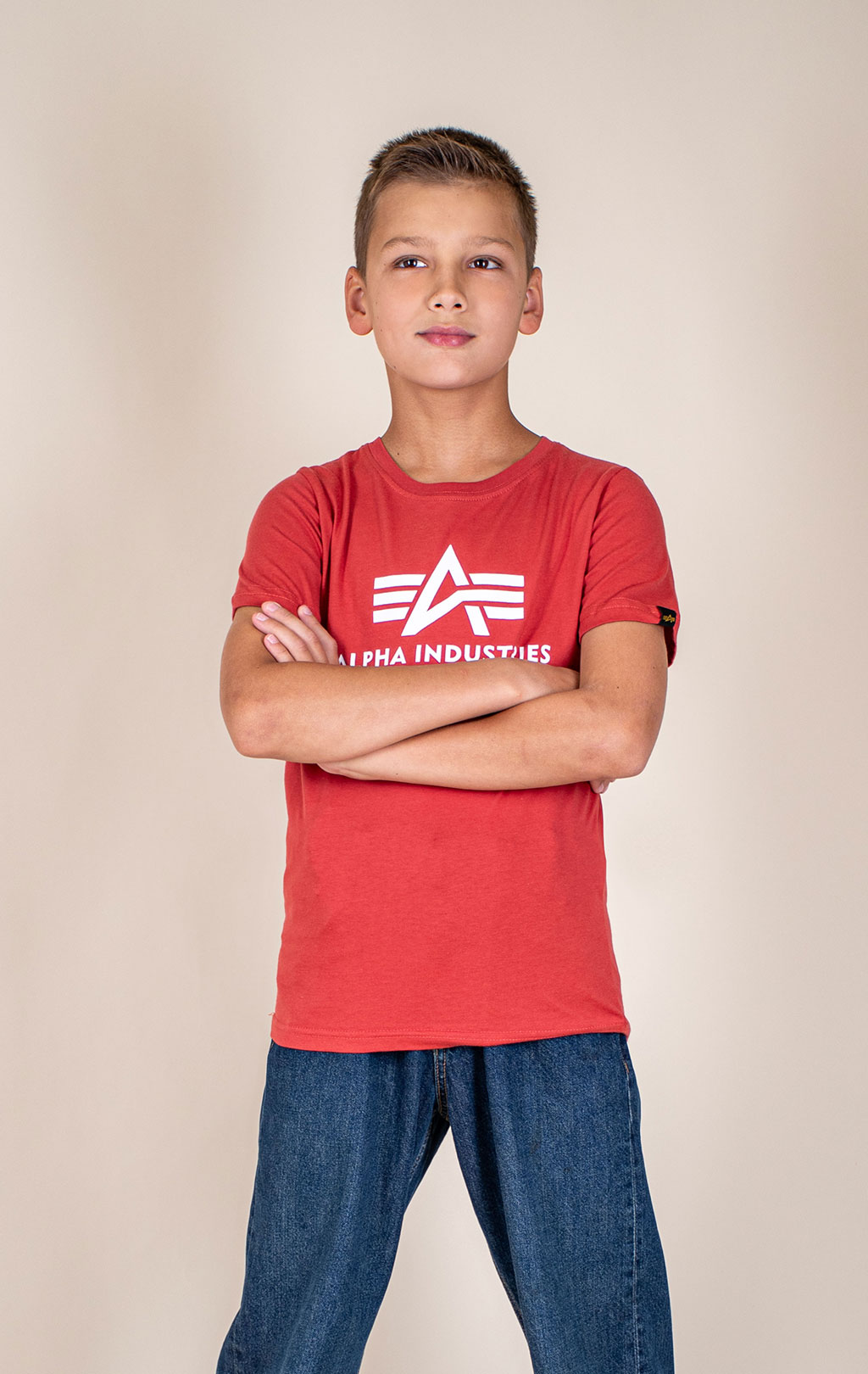 Детская футболка ALPHA INDUSTRIES BASIC T brick red 