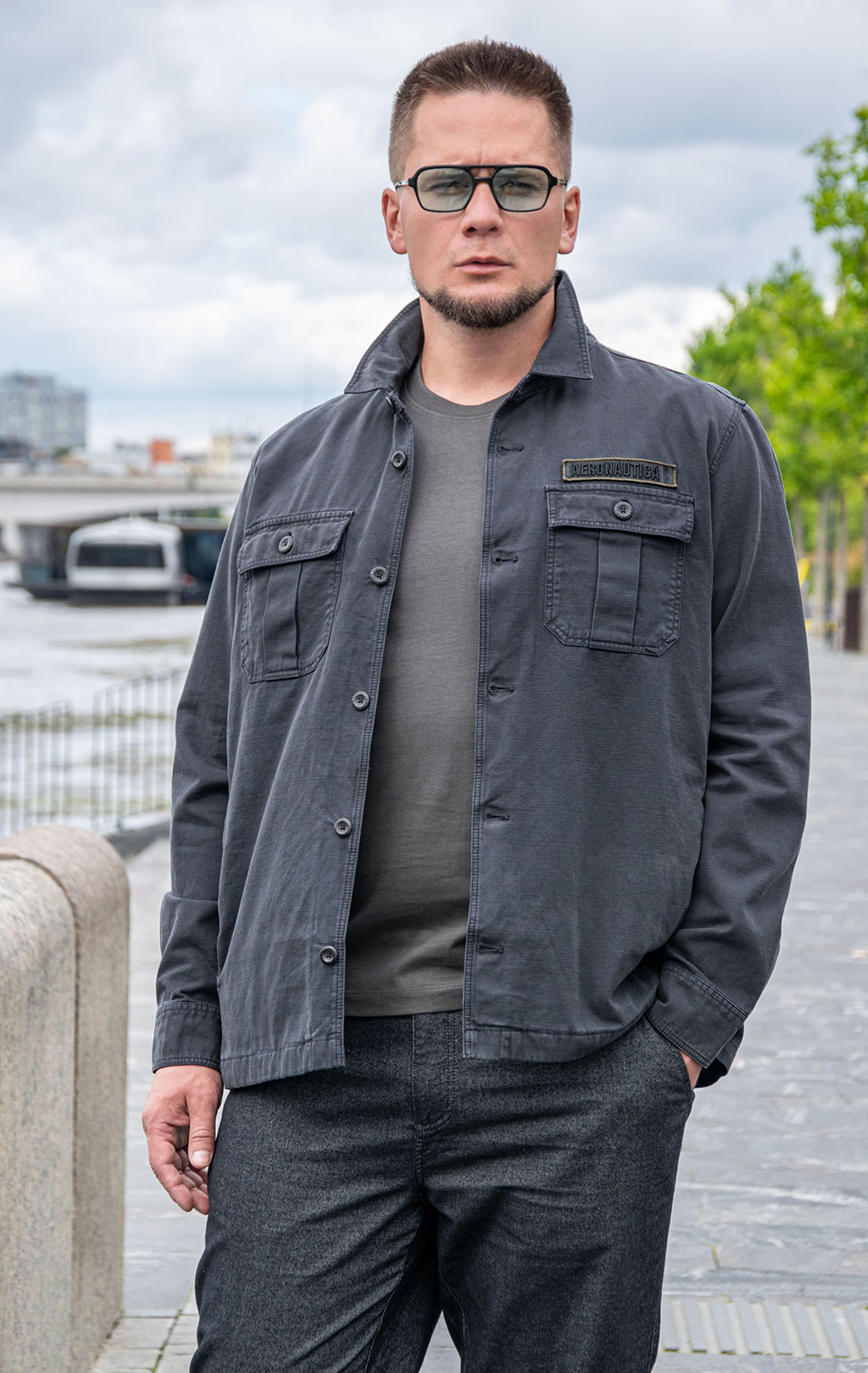 Ветровка AERONAUTICA MILITARE FW 25/26/IN jet black (AC 0036) 