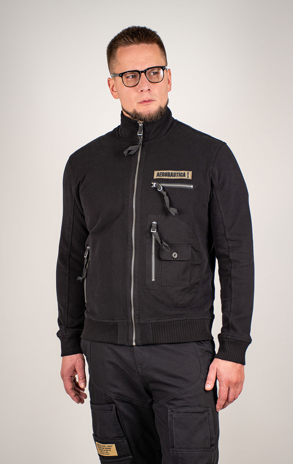 Олимпийка AERONAUTICA MILITARE FW 25/26/TR jet black (FE 2069) 