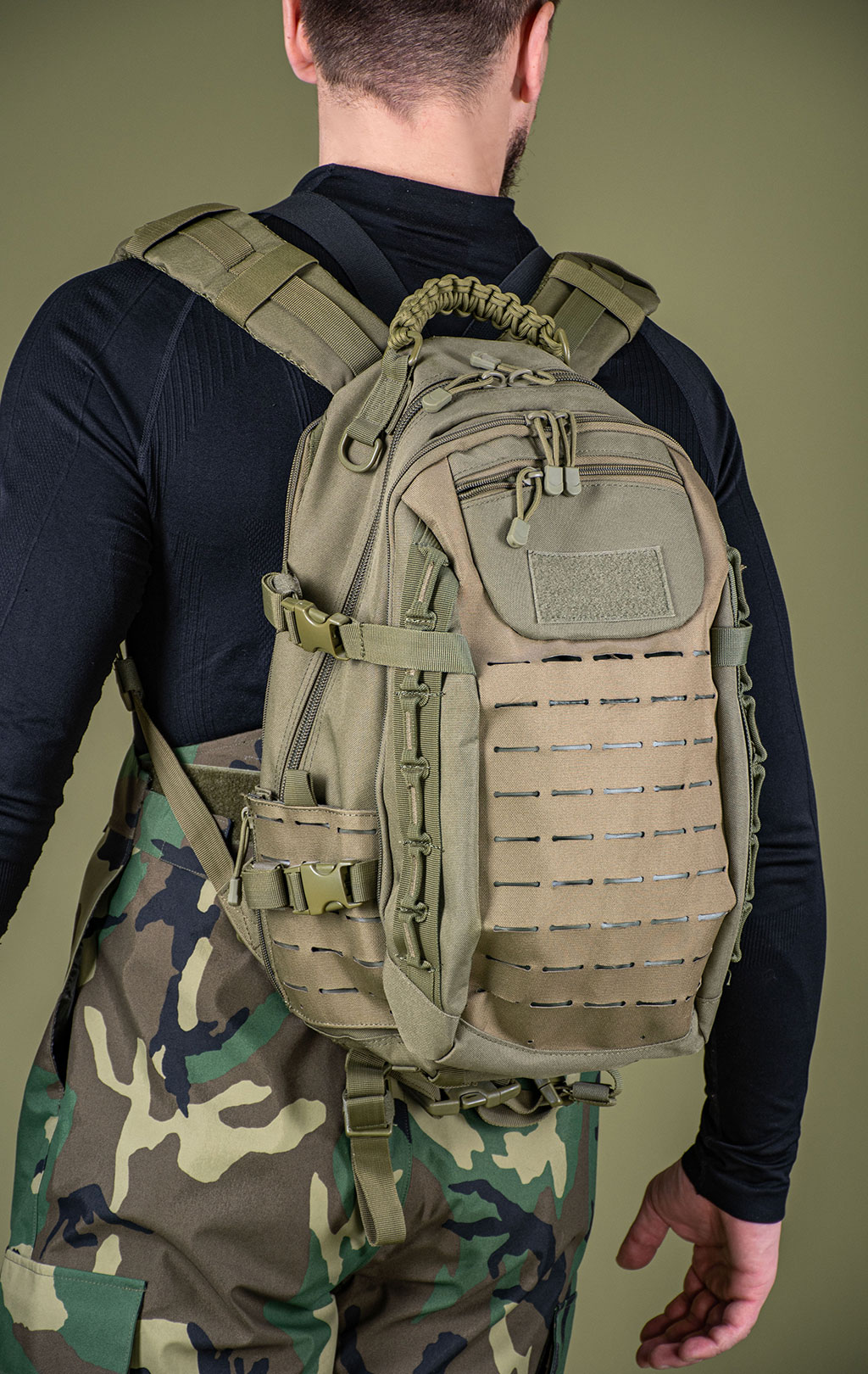 Рюкзак тактический 30L front laser cut, paracord olive BS-544 Китай