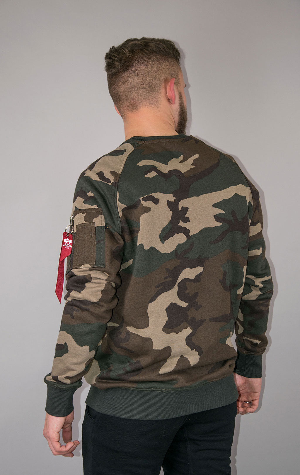 Свитшот ALPHA INDUSTRIES X-FIT SWEAT camo woodland 65 